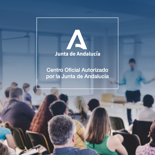 Clase de FP y logo de la Junta de Andalucía